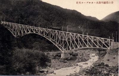 日光ケーブルカー大谷川鉄橋の景